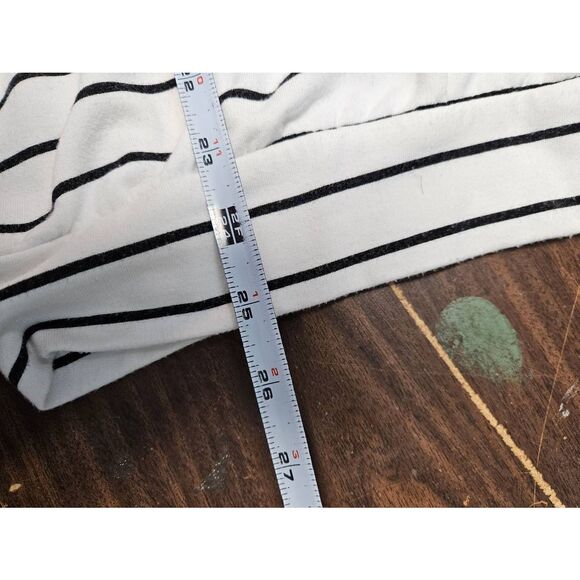 Express White Striped Sweatshirt Womens Large Nautical Doleman Sleeve - Picture 7 of 7